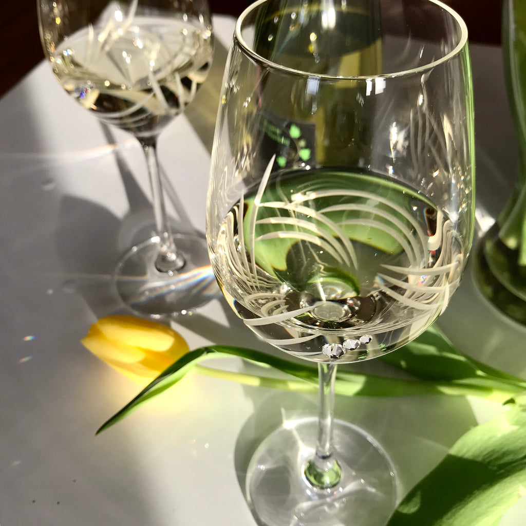 Tristar White Wine Glasses - Set of 2 in a gift box – Julianna Glass