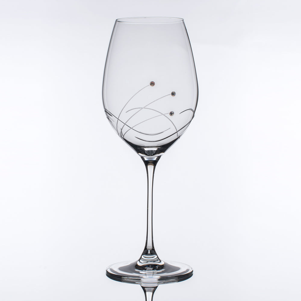 Wave set of two wine glasses